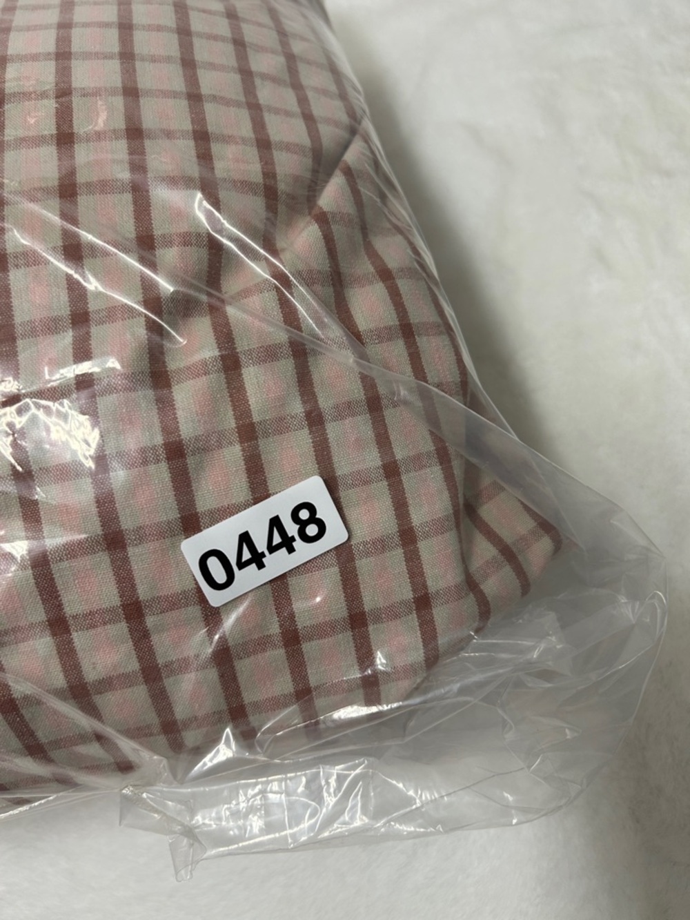 GreenRow sofa topper pillow pink checkered - Picture 6 of 7